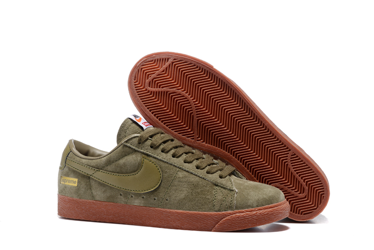 Nike SB Blazer GT x Supreme Army Green Shoes - Click Image to Close